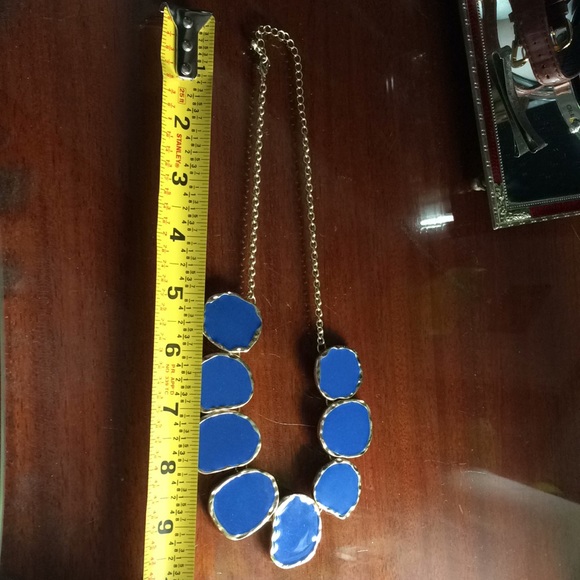 Blue and gold statement necklace - Picture 4 of 4